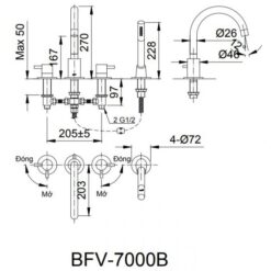 Voi Bon Tam Sen Nong Lanh Inax BFV 7000B