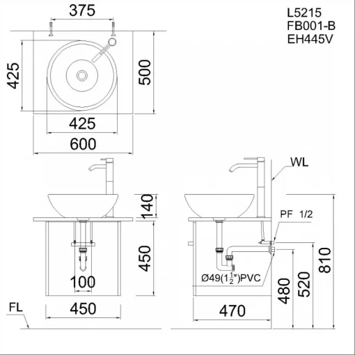 ban ve chau lavabo dat ban caesar L5215
