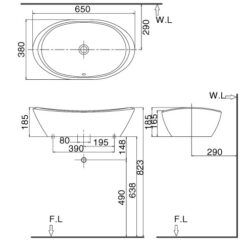 ban ve chau rua mat lavabo inax L465V 1