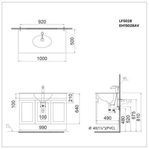 ban ve tu chau lavabo caesar eh15028aw7v