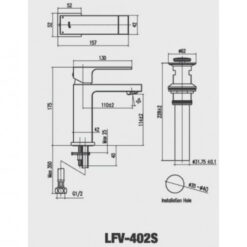 voi lavabo rua mat nong lanh inax lfv 402s 3 lo
